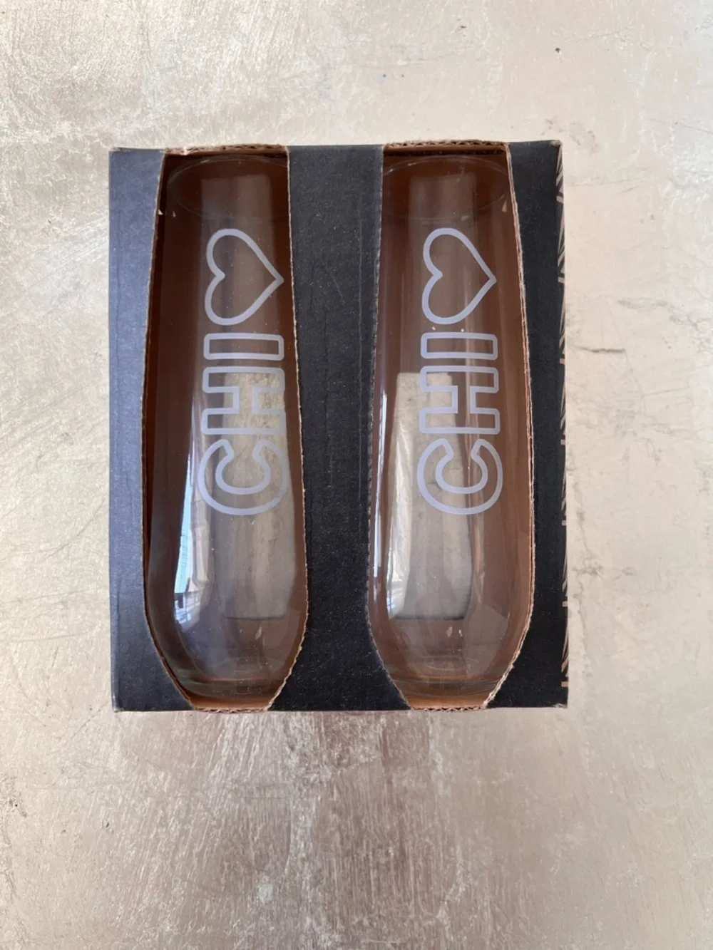 Chicago Champagne Flutes - Clear Glass Set
